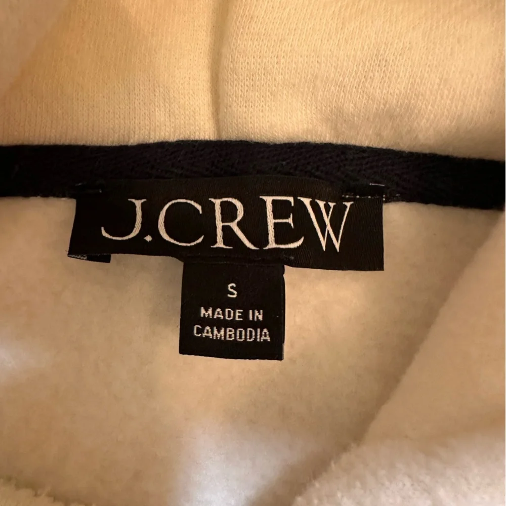 J.Crew women's cropped cream hoodie.Size Small